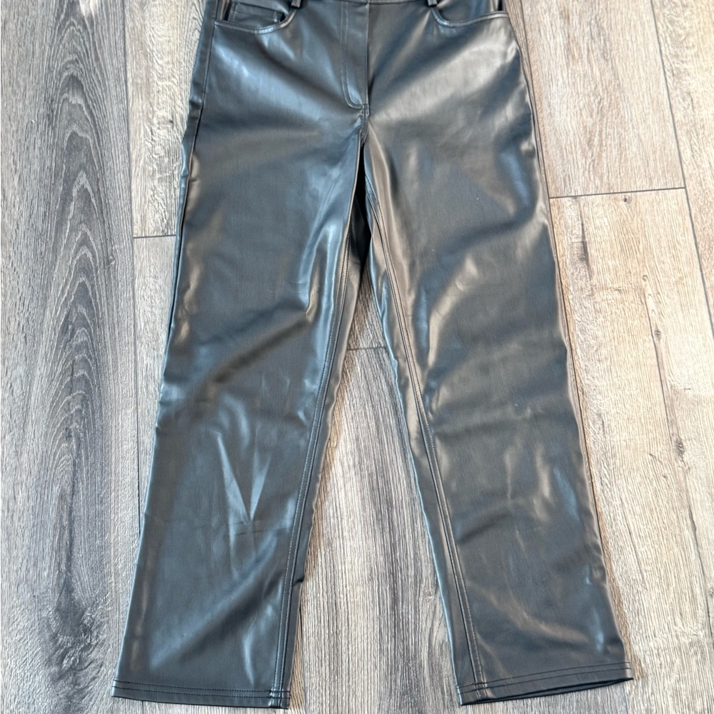 Halogen Black Faux Leather Ankle Pants
